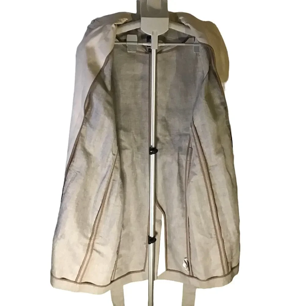 Armani Exchange Gray/Off White Linen Blend Trench Coat Women’s SZ M